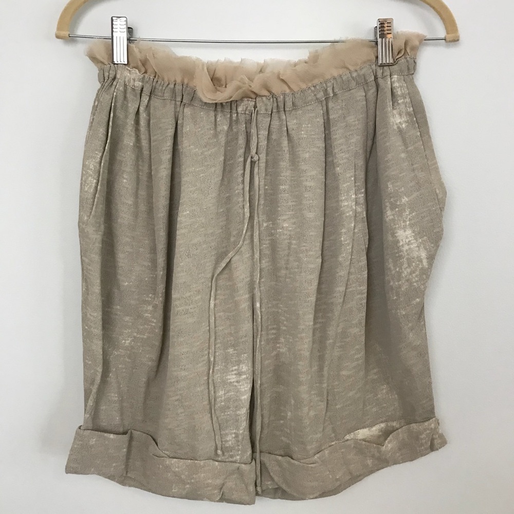 Poleci Silk Trim Drawstring Shorts